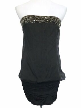 Forever 21 Black Strapless Embellished Dress Size S